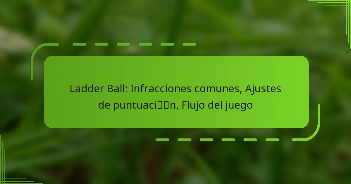 Ladder Ball: Infracciones comunes, Ajustes de puntuación, Flujo del juego