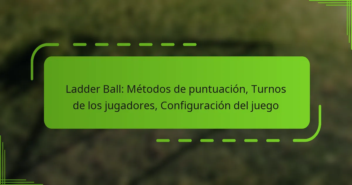 Ladder Ball: Métodos de puntuación, Turnos de los jugadores, Configuración del juego