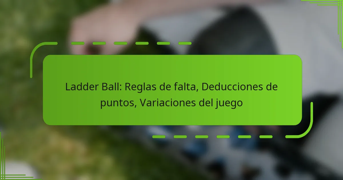 Ladder Ball: Reglas de falta, Deducciones de puntos, Variaciones del juego