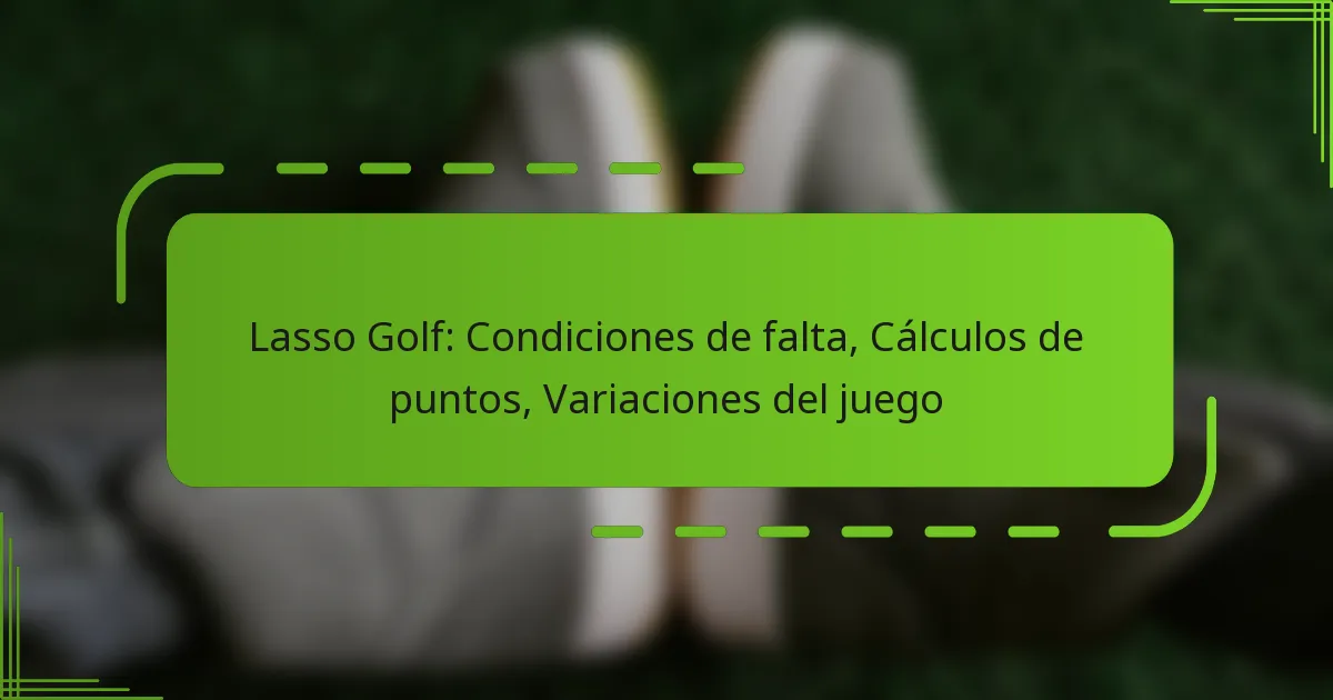 Lasso Golf: Condiciones de falta, Cálculos de puntos, Variaciones del juego