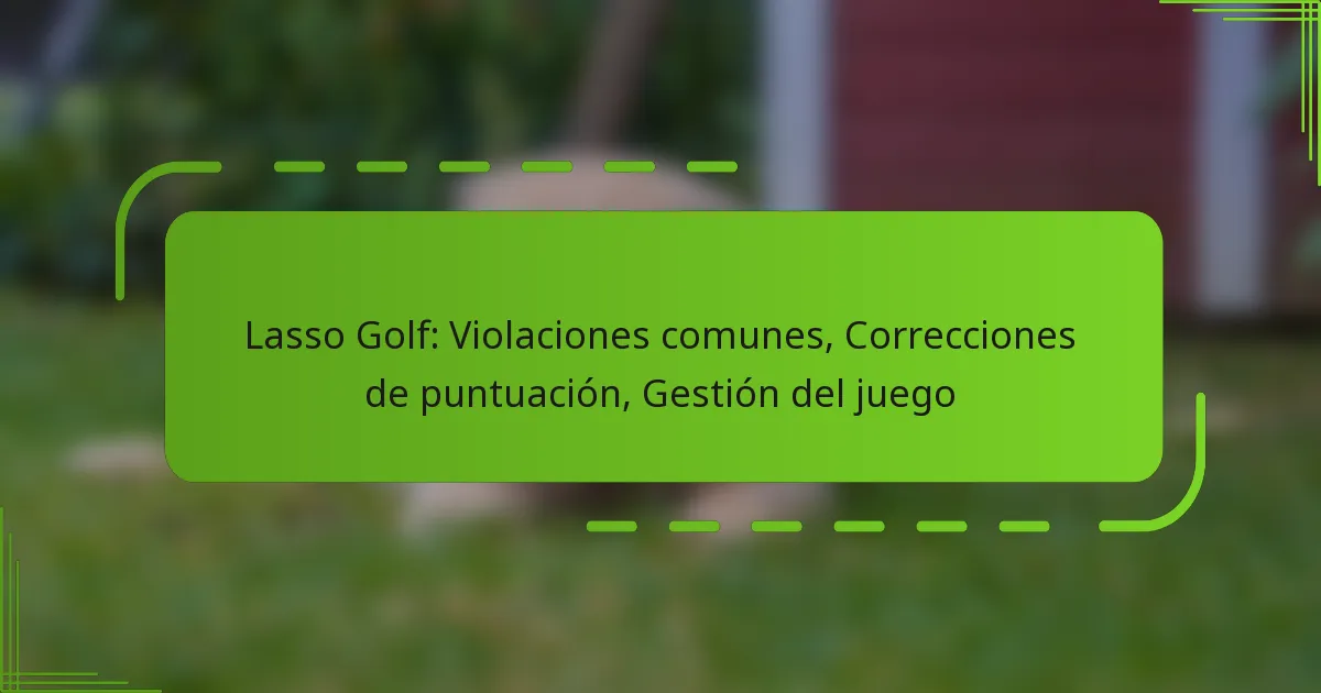 Lasso Golf: Violaciones comunes, Correcciones de puntuación, Gestión del juego